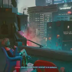 Cyberpunk 2077: Komu bije dzwon? Młoda kobieta na dachu rozmyśla nad życiem w neonowym mieście.