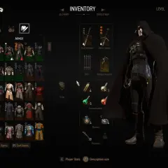 Geralt w zbroi, przegląda ekwipunek w grze Wiedźmin 3. Widać bronie, pancerze i przedmioty, które można zdobyć dzięki modom do Wiedźmina 3.