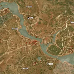 Mapa z Wiedźmin 3: Dziki Gon. Widoczne znaki: Aard, Igni, Aksji, Quen, Yrden.