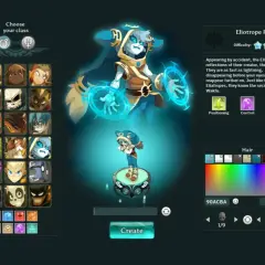Wybór klasy postaci w grze Wakfu: Eliotrope, szybki jak błyskawica, znający sekrety świata.