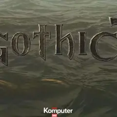 Napis "Gothic 3" na tle wody, sugerujący nowe przygody dzięki modom.