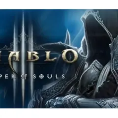 Postać w zbroi z logiem Diablo 3 Reaper of Souls.