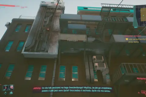 Cyberpunk 2077: Czerwony wieszcz prowadzi do celu. Johnny rozważa sens życia.