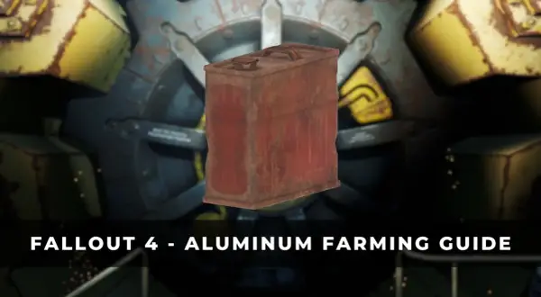 Zardzewiały kanister, kluczowy do zdobycia **fallout 4 aluminium**. W tle mechaniczne elementy z żółtymi akcentami.