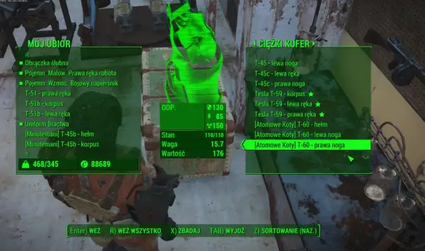 Ekwipunek w Fallout 4: zbroje T-45, T-51, T-60 i Tesla T-59. Szukasz fallout 4 kody?